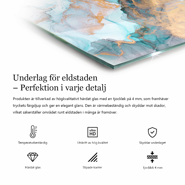 Quadratische Glasplatte für Öfen Farbe Beige