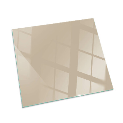 Quadratische Funkenschutzplatte aus Glas Farbe Beige