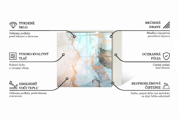 Quadratische Funkenschutzplatte aus Glas Farbe Beige