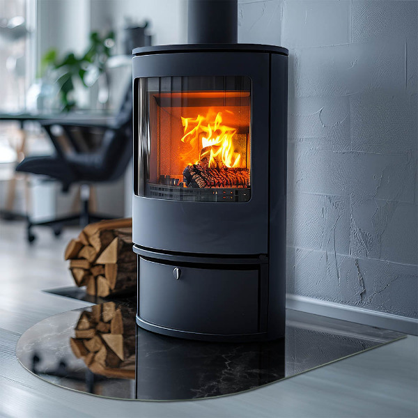 Funkenschutzplatte Kaminöfen Elegantes Marmormuster