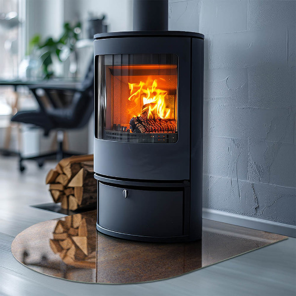 Funkenschutzplatte Kaminöfen Roststruktur auf Metall