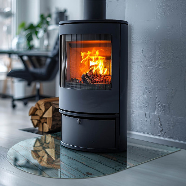 Glasplatte für Kaminöfen Bretter im rustikalen Stil