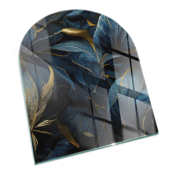 Kamin Glasplatte Elegante Blätter in Textur