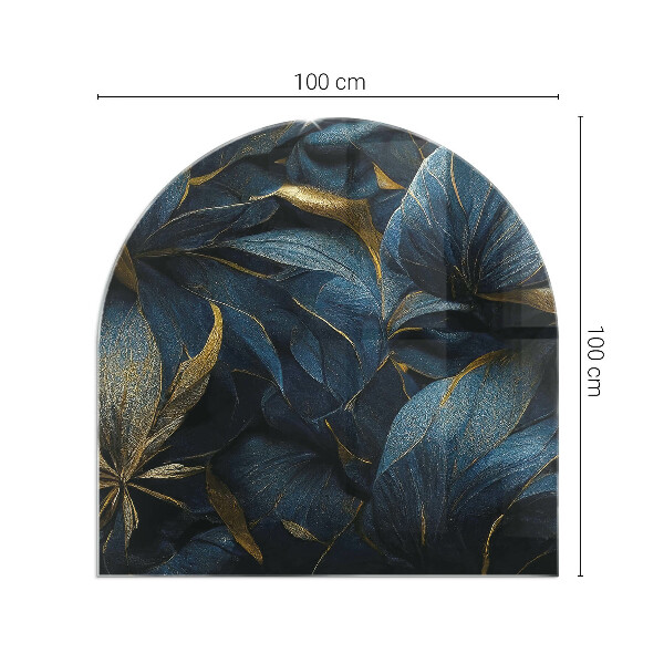 Kamin Glasplatte Elegante Blätter in Textur