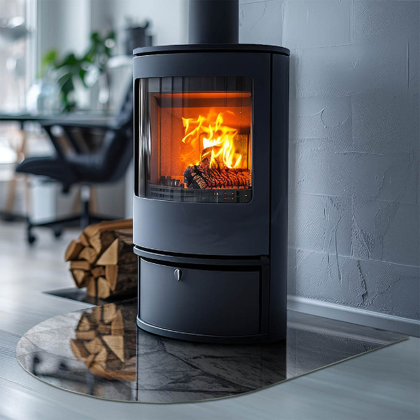 Kamin Glasplatte Natursteinmuster