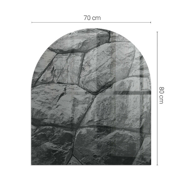 Kamin Glasplatte Natursteinmuster