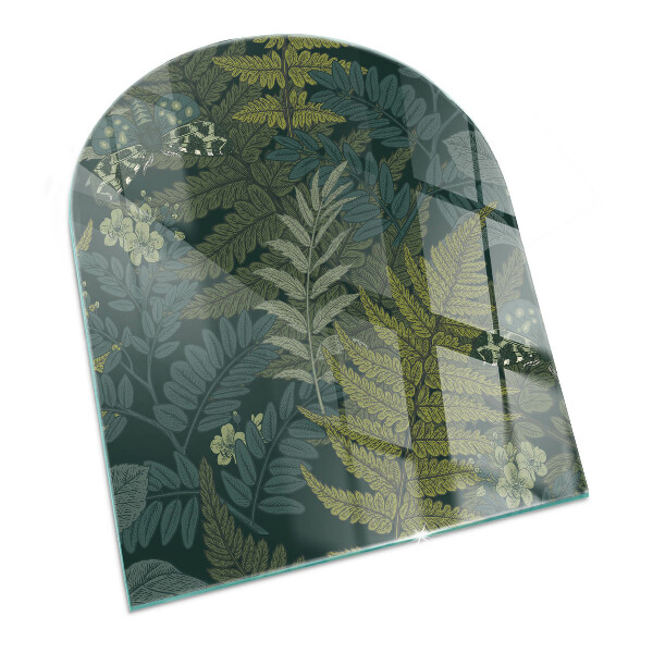 Glasplatte für Kaminöfen Pflanzenmotive mit Schmetterlingen