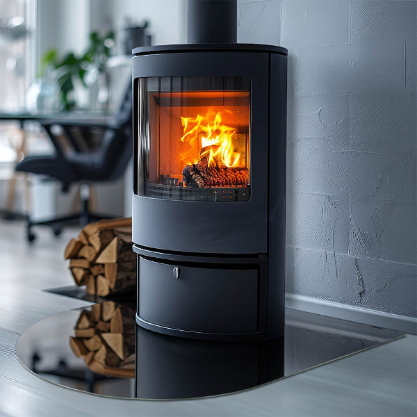 Funkenschutzplatte Kaminöfen Farbe: Schwarz