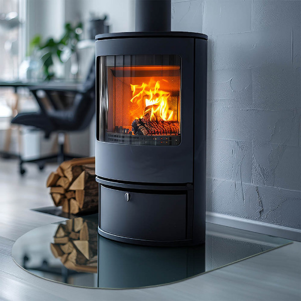 Glasplatte für Kaminöfen Meeresfarbe