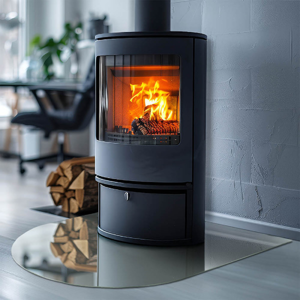 Kamin Glasplatte Farbe Hellgrün