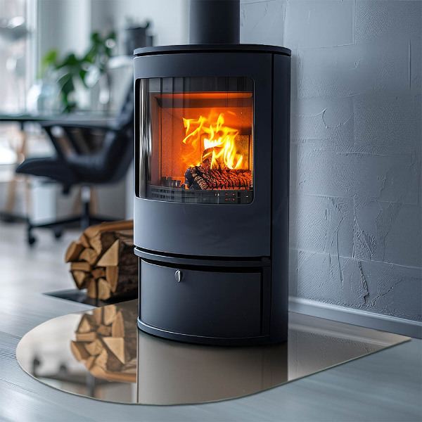 Glasplatte für Kaminöfen Farbe Beige