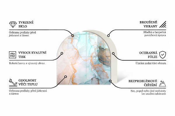 Glasplatte für Kaminöfen Farbe Hellgrau