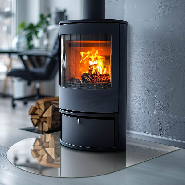 Glasplatte für Kaminöfen Elfenbeinfarbe