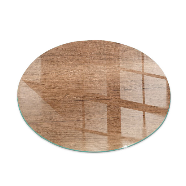 Runde Glasplatte für Kaminöfen Natürliche Holzmaserung