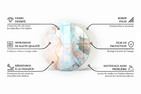 Runde Glasplatte für Kaminöfen Rohbetonstruktur