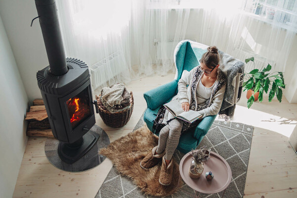 Runde Kamin Glasplatte Rohe Oberflächenstruktur