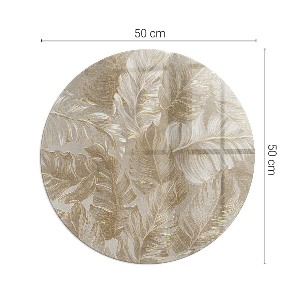 Runde Kamin Glasplatte Blätter in subtilen Mustern