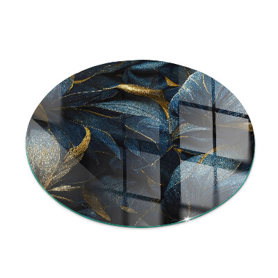 Runde Kamin Glasplatte Elegante Blätter in Textur