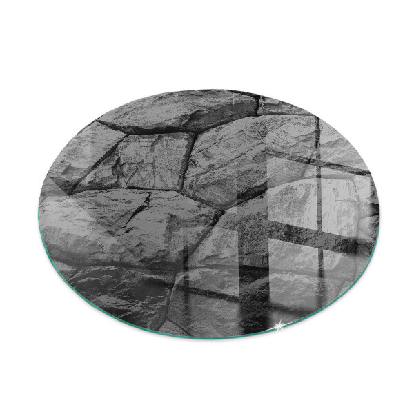 Runde Kamin Glasplatte Natursteinmuster