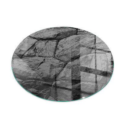 Runde Kamin Glasplatte Natursteinmuster