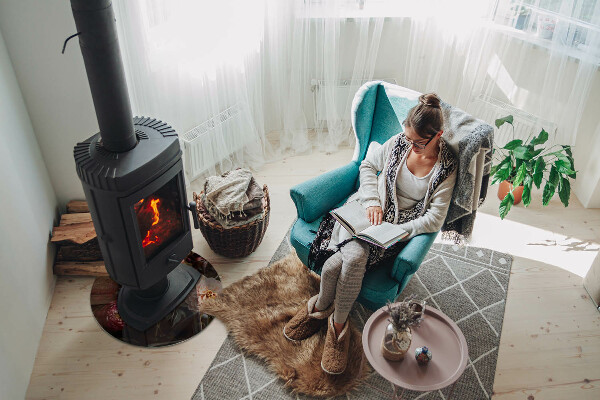 Runde Funkenschutzplatte Kaminöfen Blumenstrauß im Detail