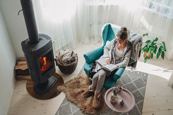 Runde Funkenschutzplatte Kaminöfen Farbe Braun