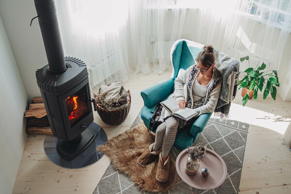 Runde Glasplatte für Kaminöfen Farbe: Dunkelblau