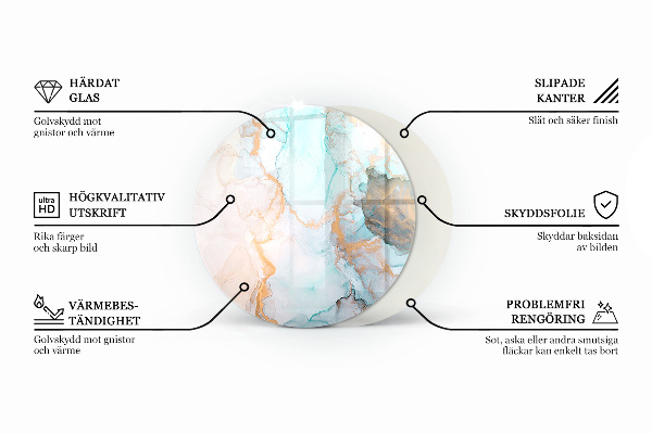 Runde Kamin Glasplatte Farbe Weiß