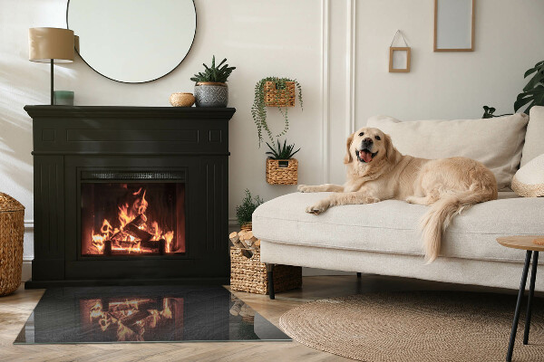 Rechteckige Funkenschutzplatte aus Glas Natürliche Steinstruktur