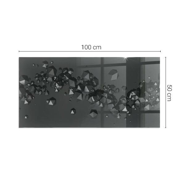 Rechteckige Glasplatte für Kamin Abstrakte Wolke aus Festkörpern
