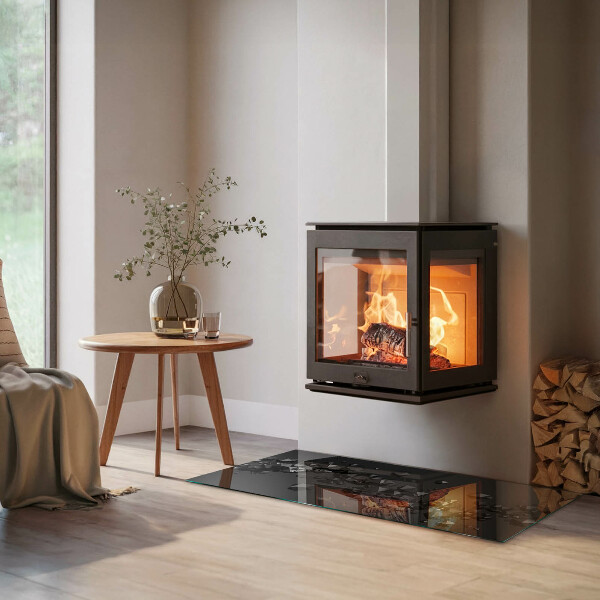 Rechteckige Glasplatte für Kamin Abstrakte Wolke aus Festkörpern