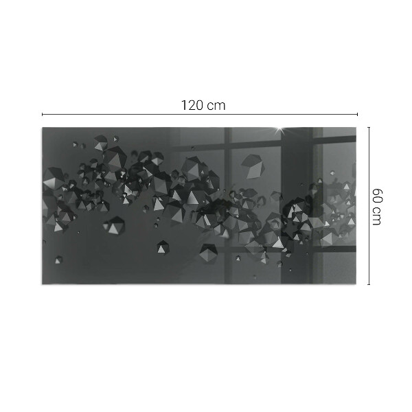 Rechteckige Glasplatte für Kamin Abstrakte Wolke aus Festkörpern