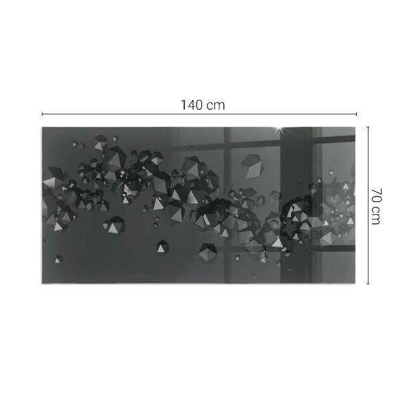 Rechteckige Glasplatte für Kamin Abstrakte Wolke aus Festkörpern