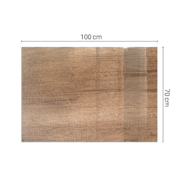 Rechteckige Funkenschutzplatte aus Glas Natürliche Holzmaserung