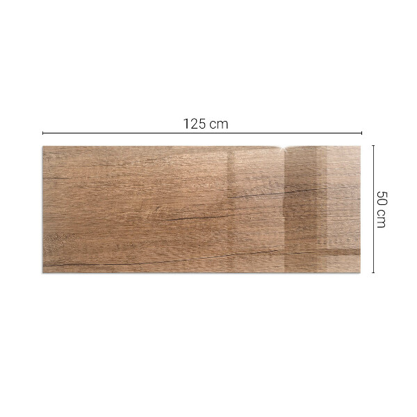 Rechteckige Funkenschutzplatte aus Glas Natürliche Holzmaserung