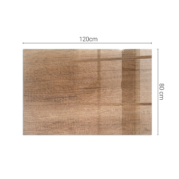 Rechteckige Funkenschutzplatte aus Glas Natürliche Holzmaserung