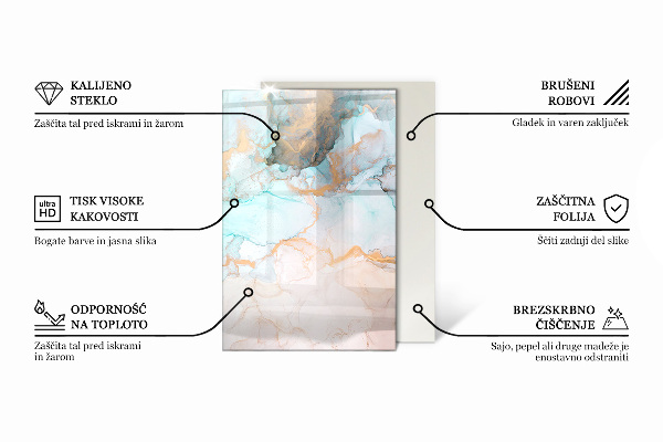 Rechteckige Funkenschutzplatte aus Glas Muster mit kleinen Formen