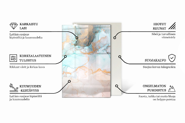 Rechteckige Glasplatte für Kamin Rohe Oberflächenstruktur