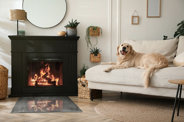 Rechteckige Glasplatte für Kamin Rohe Oberflächenstruktur