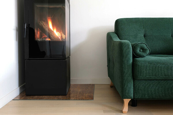 Rechteckige Glasplatte für Öfen Roststruktur auf Metall