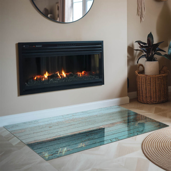 Rechteckige Funkenschutzplatte aus Glas Bretter im rustikalen Stil