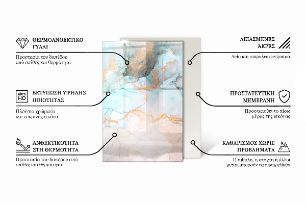 Rechteckige Glasplatte für Öfen Mosaikmuster in Fliesen