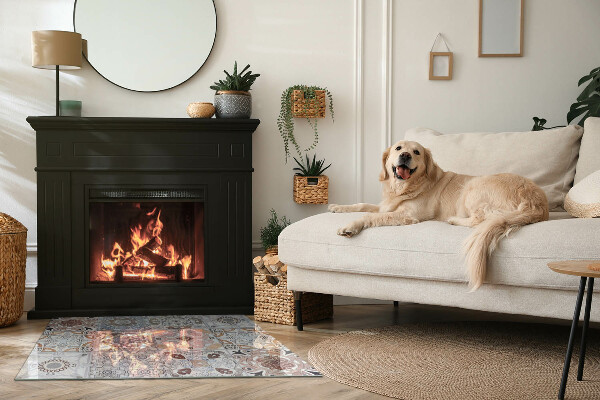 Rechteckige Funkenschutzplatte aus Glas Mosaikmuster in Fliesen