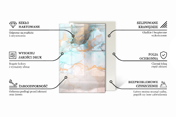 Rechteckige Glasplatte für Kamin Mosaikmuster mit Blumen