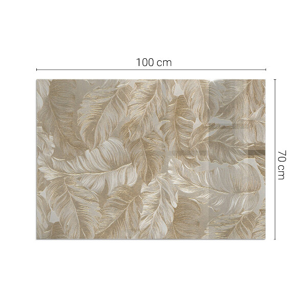 Rechteckige Glasplatte für Kamin Blätter in subtilen Mustern