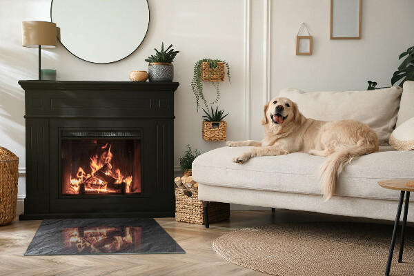 Rechteckige Glasplatte für Öfen Steinoberflächenstruktur