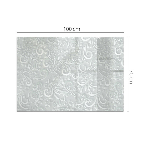 Rechteckige Glasplatte für Kamin Elegantes Pflanzenmuster