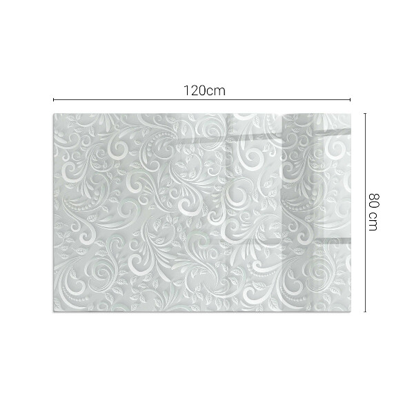 Rechteckige Glasplatte für Kamin Elegantes Pflanzenmuster