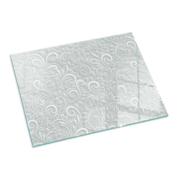 Rechteckige Glasplatte für Kamin Elegantes Pflanzenmuster