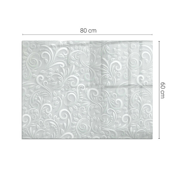 Rechteckige Glasplatte für Kamin Elegantes Pflanzenmuster